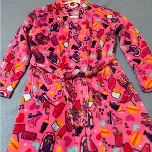 Candy Pink Kids Pajama Robe with Fun Print